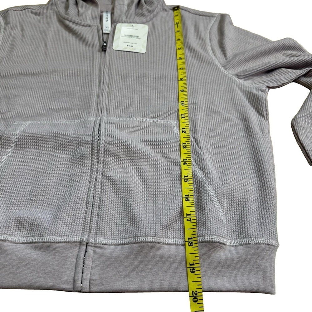 Fabletics Women's XS Zip-Up Waffle Hoodie Muted Mauve Petal Pockets Ribbed Cuffs - Picture 12 of 15